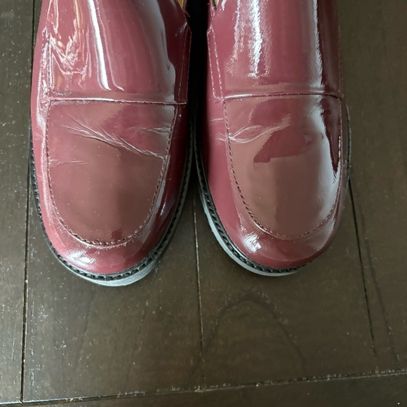 Naturalizer Darry Lug Sole Loafers Plum Rouge Patent Leather‎ Size 12 Burgundy - Picture 6 of 10